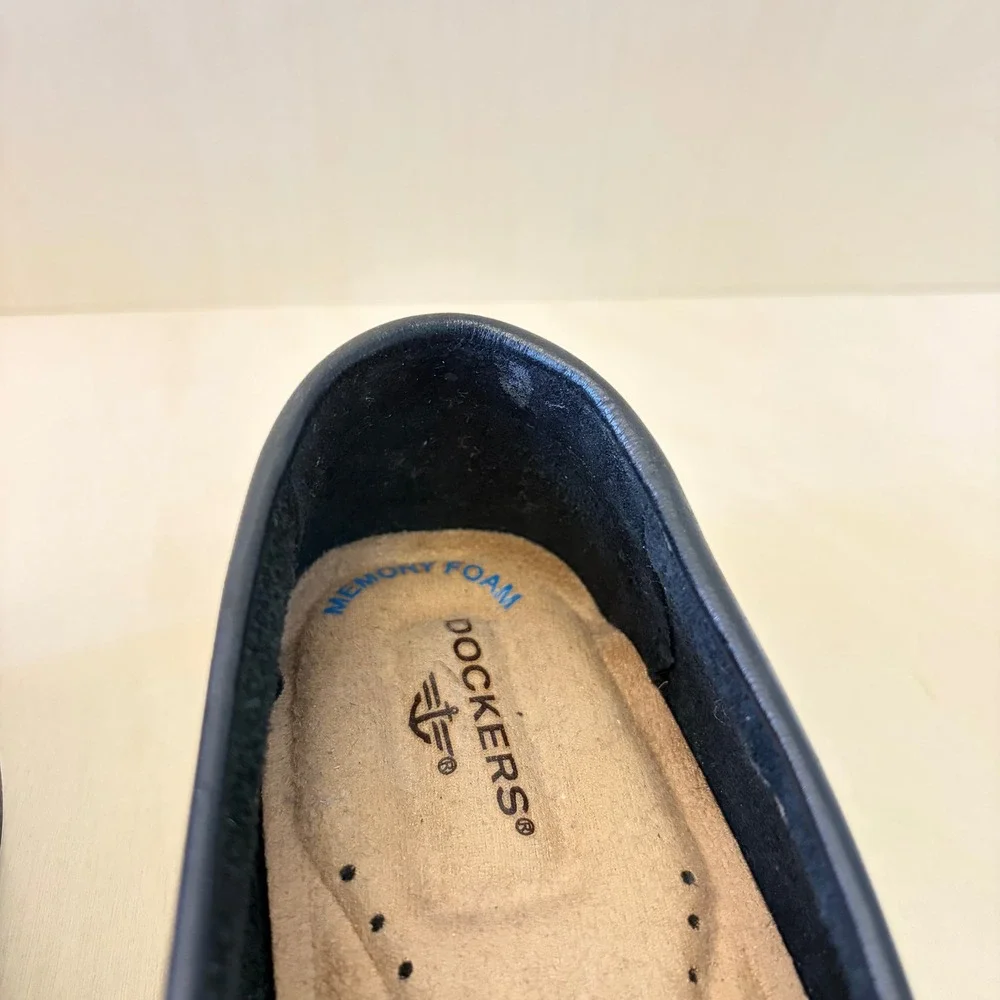 Dockers Montclair Loafers Mens 9.5 Black Full Grain Leather Memory Foam Preppy